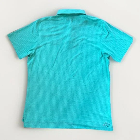Draddy Sport Stretch Aqua Blue Polo Golf Shirt 1921 Logo Men's Size Large - Picture 2 of 8